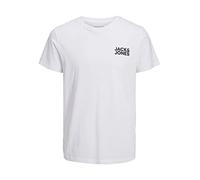 JACK & JONES Jjecorp Logo tee SS O-Neck Noos Camiseta Cuello Redondo, White Fit:Slim/Small Print/Black, M Hombre