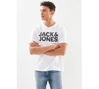 JACK & JONES Jjecorp Logo Tee Ss O-neck Noos Camiseta Cuello Redondo, White/Fit Slim Large Print Black, XXL Hombre