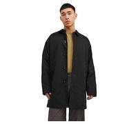 JACK & JONES Abrigo de entretiempo 'Crease' negro, Talla S