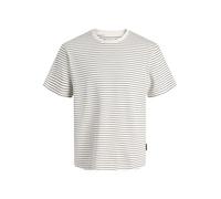 JACK & JONES Jjedover Camiseta de Rayas para Hombre SS Crew Neck Sn, Blanco Envejecido., XXL