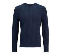 JACK & JONES Jjeemil Knit Cable Crew Neck Noos, Azul Marino, S