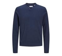 JACK & JONES Jjeemil Knit Split Neck Sn Jersey de Punto, Azul Marino, L para Hombre