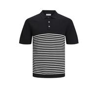 JACK & JONES Jjeemil Polo de Punto S/S Sn Pantalones Vaqueros, Negro/Rayas: Cloud Dancer, XXL para Hombre