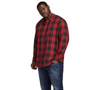 Jack & Jones Jjegingham - Camiseta de Sarga L/S Noos Camisetas L/S, Hombre, Color Rojo, 8XL