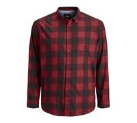 Jack & Jones Jjegingham Twill Shirt L/S Noos Camisa, Hombre, Color Rojo, M