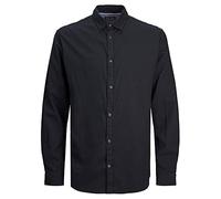 Jack & Jones Jjegingham Twill Shirt L/S Noos Camisa, Hombre, Negro (Black/Dettaglio), S