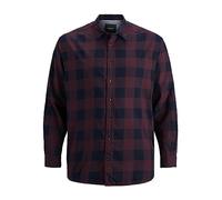 Jack & Jones Jjegingham Twill Shirt L/S Ps Noos Camisa, Hombre, Port Royale, 4XL Grande