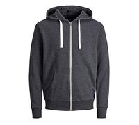 JACK & JONES Jjeholmen Sweat Zip Hood Noos Sudadera con Capucha, Gris (Dark Grey Mixed), S para Hombre