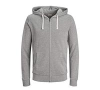 JACK & JONES Jjeholmen Sweat Zip Hood Noos Sudadera con Capucha, Gris (Light Grey Mixed), XXL para Hombre