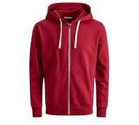 JACK & JONES Jjeholmen Sweat Zip Hood Noos Sudadera con Capucha, Rojo (Rio Red), M para Hombre