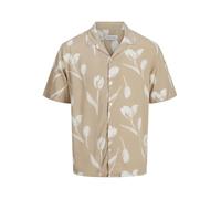 JACK & JONES Jjejeff Charge Resort Shirt SS Sn Camisa de Manga Corta, Oxford Tan, M Hombres
