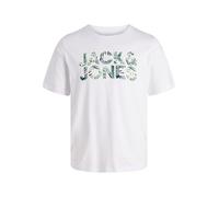 JACK & JONES Jjejeff Logo tee SS Sn, Blanco, XXL