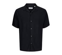 JACK & JONES Jjejeff Solid Resort Shirt S/S Sn PLS Camisa de Manga Corta, Negro, 3XL Grande Hombres