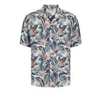 JACK & JONES Jjejeff Tropical AOP Resort Shirt SS Sn Camisa de Manga Corta, Cloud Dancer, M Hombres