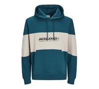 JACK & JONES Jjelegacy Blocking Sudadera con Capucha Noos, Azul Oscuro/Detalle: Bloqueo, XS para Hombre
