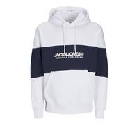 JACK & JONES Jjelegacy Blocking Sudadera con Capucha Noos, Blanco, S para Hombre