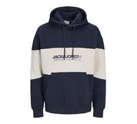 JACK & JONES Jjelegacy Blocking Sudadera con Capucha Noos, Chaqueta Azul Marino/Detalle: Bloqueo, L para Hombre