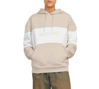 JACK & JONES Jjelegacy Blocking Sudadera con Capucha Noos, Moonbeam/Detail:Blocking, S para Hombre