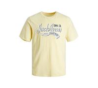 Jack & Jones Jjelogo - Camiseta Con Cuello Ss 2 Col 23/24 Noos Jnr Camiseta, Niños, Amarillo - Azul Oscuro - Blanco, 152