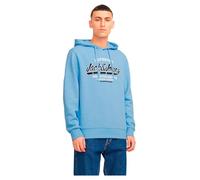 JACK & JONES JJELOGO Sudadera con Capucha 2 Col 24/25 Noos, Chambray Blue/Detail:Melange, M