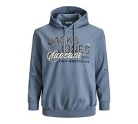 JACK & JONES Jjelogo Sudadera con Capucha para Hombre, 2 Col, 25/26, Noos Pls, Blue Mirage., 5XL