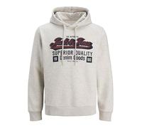 Jack & Jones Sudadera con capucha para hombre JJELOGO Corte regular Blanco XL