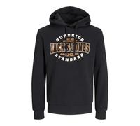 JACK & JONES Jjelogo Sweat Hood 2 Col 24/25 Noos Sudadera con Capucha Negro, S Hombre, Negro, S