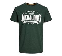 Jack & Jones Jjelogo tee SS O-Cuello 1 Col Mel Aw23 Sn Camiseta, Mountain View/Detalles: Melange, Hombre