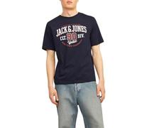 JACK & JONES Jjelogo tee SS O-Neck 2 Col Aw24 Sn Camiseta, Azul Marino, S para Hombre