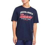 JACK & JONES Jjelogo tee SS O-Neck 2 Col Ss25 Sn Camiseta, Sky Captain, M Hombres