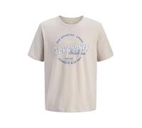JACK & JONES Jjelogo tee SS O-Neck 2 Col Ss26 Sn PLS, Talla Grande, Moonbeam, 4XL