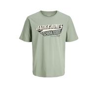 JACK & JONES Jjelogo tee SS Oneck 2 Col Aw25 Noos Pls, Iceberg Green, 8XL Hombres