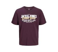 JACK & JONES Jjelogo tee SS Oneck 2 Col Aw25 Noos Pls, Plum, XXL Hombres