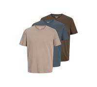 JACK & JONES Jjeorganic Basic tee SS O-Ne 3Pk MP Noos, Mocha Meringue, S (Pack de 3) para Hombre