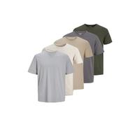JACK & JONES Jjeorganic Basic tee SS O-Ne 5Pk MP Noos, Moonbeam, L (Pack de 5) Hombres