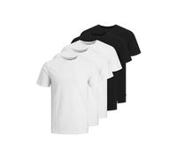 JACK & JONES Jjeorganic Basic tee SS O-Neck 5pk MP Camiseta, Negro/Paquete: 3 Blanco y 2 Negro, XL para Hombre