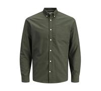 JACK & JONES Jjeoxford Shirt L/S S21 Noos, Camisa Hombre, Forest Night, M