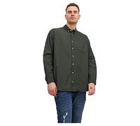 JACK & JONES Jjeoxford Shirt L/S S21 PS Camisa, Verde, 6XL para Hombre
