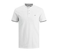 JACK & JONES Jjepaulos Mao Polo SS Camisa, Blanco, M para Hombre