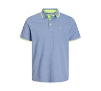 Jack & Jones JJEPAULOS - Polo de Manga Corta para Hombre, de algodón, Talla Grande, Cobalto Brillante/Detalle: neón, 4XL