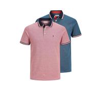 JACK&JONES Jjepaulos Polo Ss 2pk Mp Camisa polo, Hombre, Rio Rojo/Denim Azul, XS