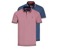 Jack & Jones Jjepaulos Polo Ss 2pk Mp Camiseta, Hombre, Rio Rojo/Denim Azul, L