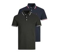 Jack & Jones Jjepaulos Polo Ss 2pk Mp Polo, Hombre, Armada Blazer/Forest Night, M