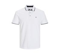 JACK & JONES Jjepaulos Polo Ss , Hombre, Blanco (White Detail Slim Fit), Small