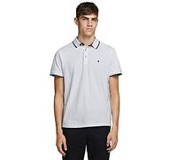 JACK & JONES Jjepaulos Polo Ss Noos, Hombre, Blanco (White Detail: Slim Fit), Large