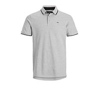 JACK & JONES Jjepaulos Polo Ss Noos, Hombre, Gris (Light Grey Melange Detail: Slim Fit - Melange), Medium