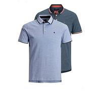 Jack & Jones Jjepaulos Polo Ss Noos, Hombre, Pack de 2 Bright Cobalt/Denim Blue, S