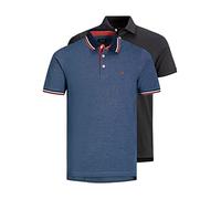 Jack & Jones Jjepaulos Polo Ss Noos, Hombre, Pack de 2 Dark Grey Mel/Denim Blue, M