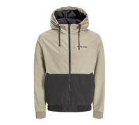 JACK & JONES Jjerush Hood Bomber Noos, Chaqueta bomber Hombre, Cilantro/Detalle: Negro/Blanco Bloqueo, M