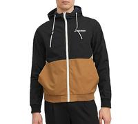 JACK & JONES Jjerush Hood Bomber Noos, Chaqueta bomber Hombre, Negro/detalle: OTTER/BLANCO BLOCKING, M